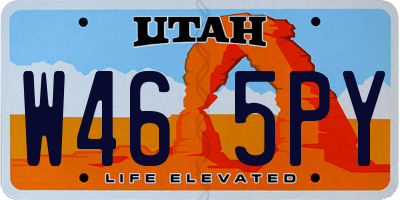 UT license plate W465PY
