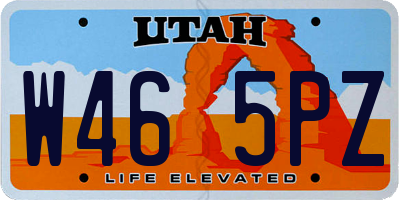 UT license plate W465PZ