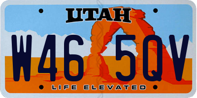 UT license plate W465QV