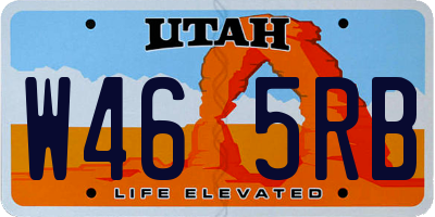 UT license plate W465RB