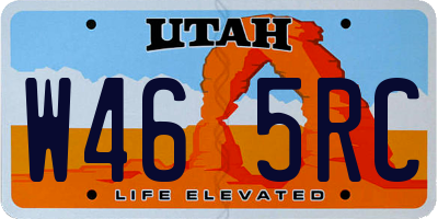 UT license plate W465RC
