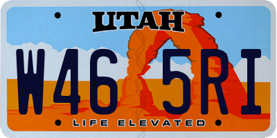 UT license plate W465RI