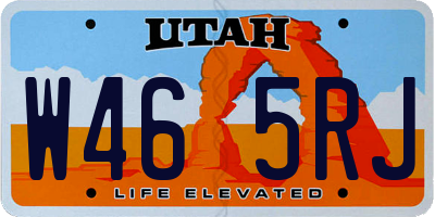 UT license plate W465RJ