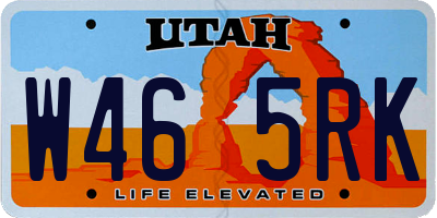UT license plate W465RK