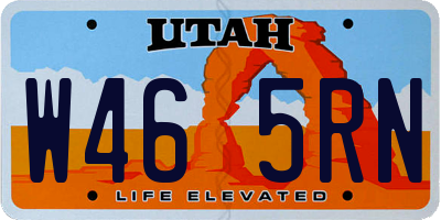 UT license plate W465RN