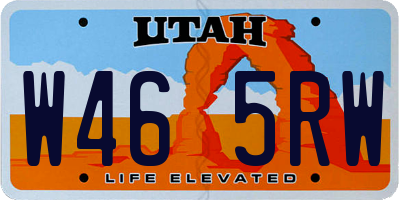 UT license plate W465RW