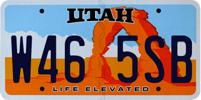 UT license plate W465SB