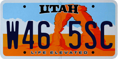 UT license plate W465SC