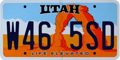 UT license plate W465SD