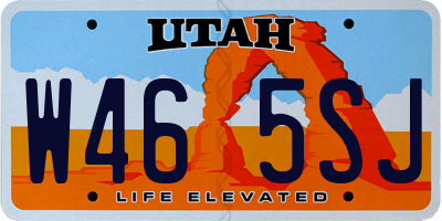 UT license plate W465SJ