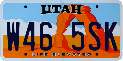 UT license plate W465SK
