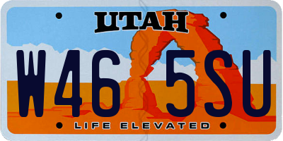 UT license plate W465SU