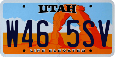 UT license plate W465SV