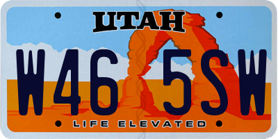 UT license plate W465SW