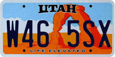 UT license plate W465SX