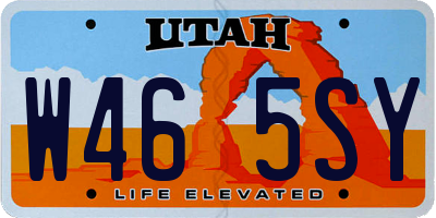 UT license plate W465SY