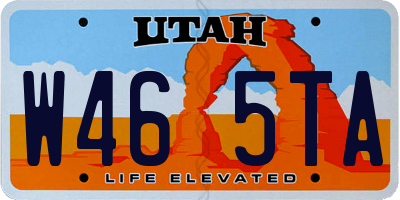 UT license plate W465TA