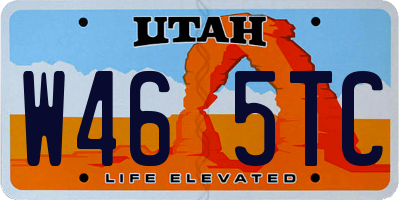 UT license plate W465TC