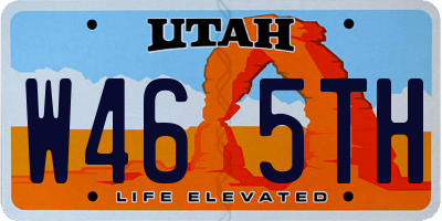 UT license plate W465TH