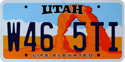 UT license plate W465TI