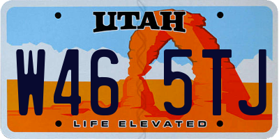 UT license plate W465TJ