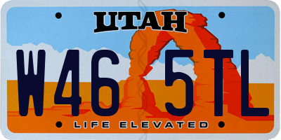 UT license plate W465TL
