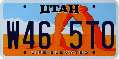UT license plate W465TO