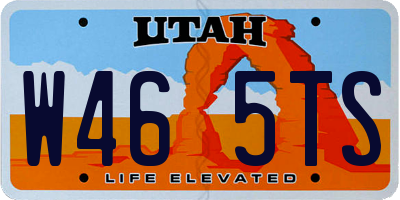 UT license plate W465TS