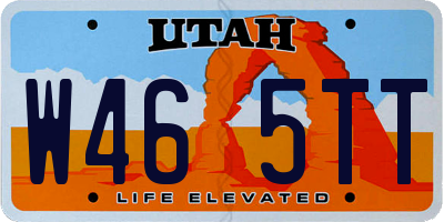 UT license plate W465TT