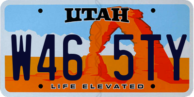 UT license plate W465TY