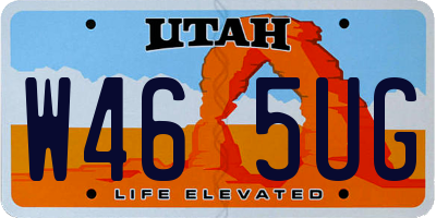 UT license plate W465UG