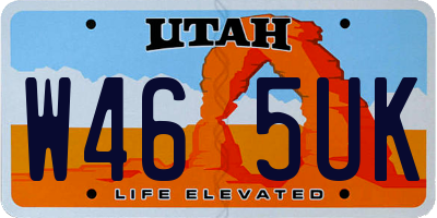 UT license plate W465UK