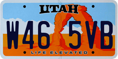 UT license plate W465VB