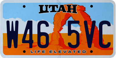 UT license plate W465VC