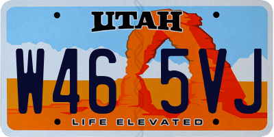 UT license plate W465VJ