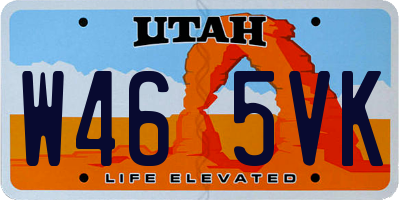 UT license plate W465VK