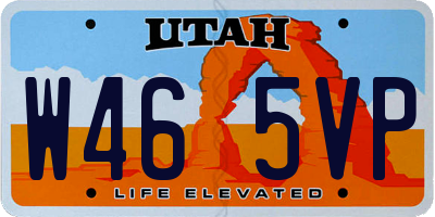 UT license plate W465VP