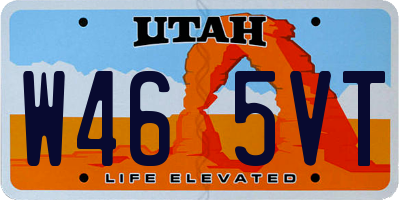 UT license plate W465VT