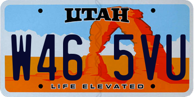 UT license plate W465VU