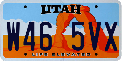 UT license plate W465VX