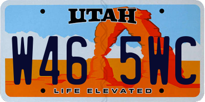 UT license plate W465WC