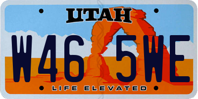 UT license plate W465WE