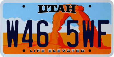 UT license plate W465WF