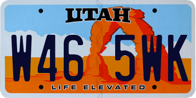 UT license plate W465WK