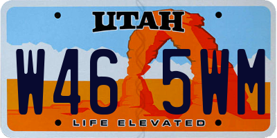 UT license plate W465WM