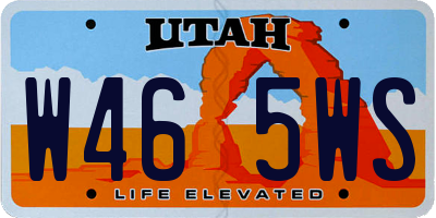 UT license plate W465WS