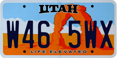 UT license plate W465WX