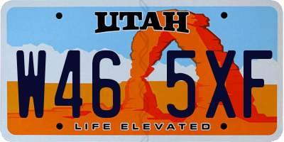 UT license plate W465XF