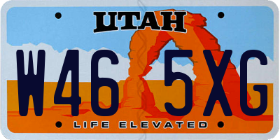 UT license plate W465XG
