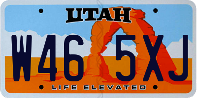 UT license plate W465XJ